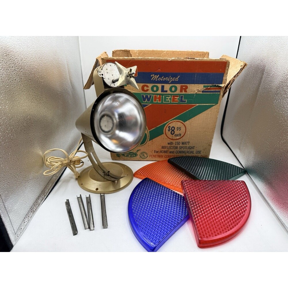 Vintage Penetray Motorized Rotating Color Wheel Aluminum Christmas Tree Light